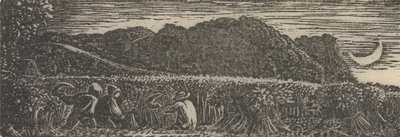 Harvest Under a Crescent Moon by Samuel Palmer